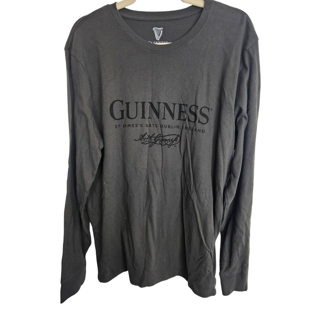 Lucky Brand Mens Guinness Graphic Tee Size L Crew Neck T-Shirt Cotton Grunge
